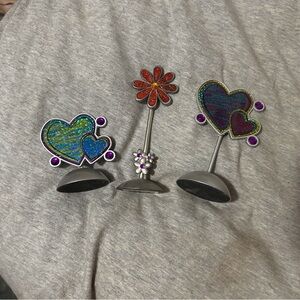 Colorful Heart and Flower Photo Holders